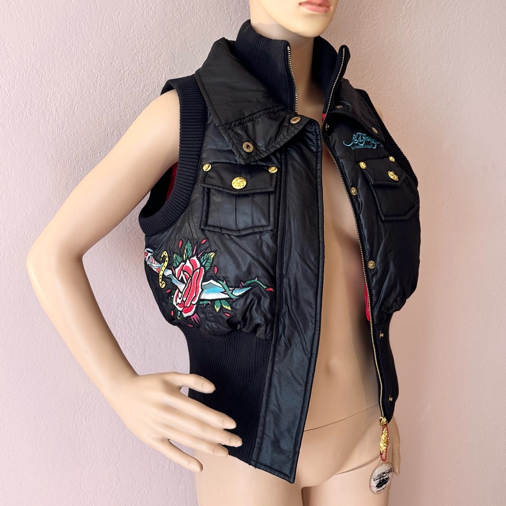 Retro Ed Hardy Bikercore Puffer Vest! 🖤